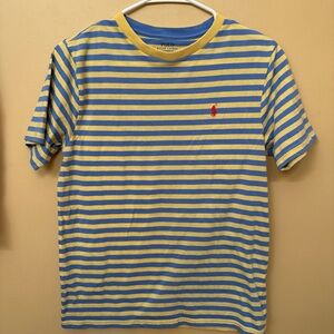 Polo by Ralph Lauren Blue and Yellow Striped Crewneck Tee